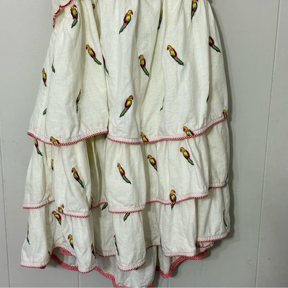 Farm Rio x Anthropologie Parrot Print Linen Tiered Mini Dress XL - Picture 5 of 15
